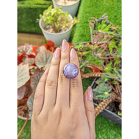 54.38 Ct. Purple Cabochon Sapphire from Madagascar Life Style