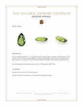 1.11 Ct. Yellowish Green Sapphire from Madagascar Appraisal