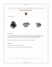 1.29 Ct. Bluish Green Sapphire from Tanzania Appraisal