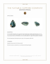 1.02 Ct. Bluish Green Sapphire from Tanzania Appraisal