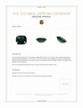 5.57 Ct. Bluish Green Sapphire from Madagascar Appraisal