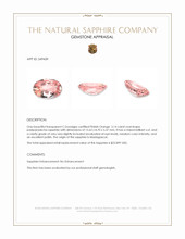 5.14 Ct. Padparadscha Sapphire from Madagascar Appraisal