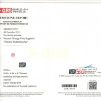 2.30 Ct. Padparadscha Sapphire from Ceylon (Sri Lanka) Scan Report