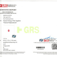 1.55 Ct. Padparadscha Sapphire from Ceylon (Sri Lanka) Scan Report