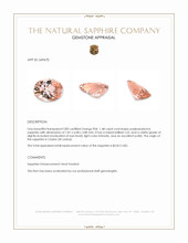 1.48 Ct. Padparadscha Sapphire from Ceylon (Sri Lanka) Appraisal