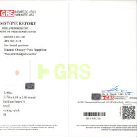 1.48 Ct. Padparadscha Sapphire from Ceylon (Sri Lanka) Scan Report