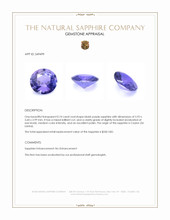 0.74 Ct. Bluish Purple Sapphire from Ceylon (Sri Lanka) Appraisal