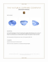 1.08 Ct. Blue Sapphire from Ceylon (Sri Lanka) Appraisal