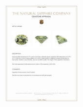 0.79 Ct. Yellowish Green Sapphire from Montana Appraisal