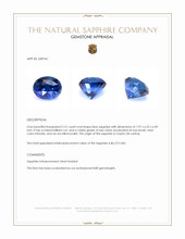 2.51 Ct. Blue Sapphire from Ceylon (Sri Lanka) Appraisal
