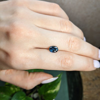 2.09 Ct. Greenish Blue Sapphire from Madagascar Life Style
