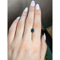 2.09 Ct. Greenish Blue Sapphire from Madagascar Life Style