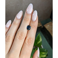 2.49 Ct. Greenish Blue Sapphire from Madagascar Life Style