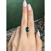 5.01 Ct. Bluish Green Sapphire from Madagascar Life Style