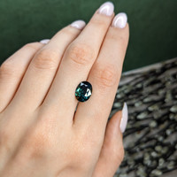 5.01 Ct. Bluish Green Sapphire from Madagascar Life Style