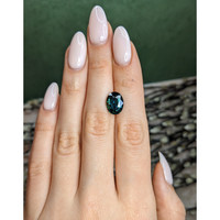 5.01 Ct. Bluish Green Sapphire from Madagascar Life Style