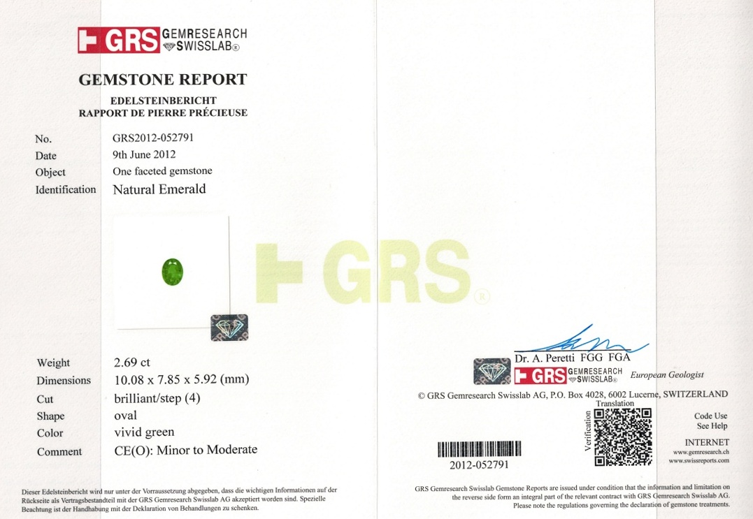 2.69 Ct. Emerald from Zambia