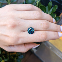 6.99 Ct. Bluish Green Sapphire Life Style