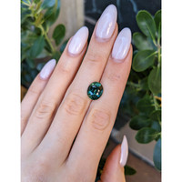 6.01 Ct. Bluish Green Sapphire from Madagascar Life Style