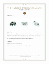 0.83 Ct. Green Sapphire from Ceylon (Sri Lanka) Appraisal