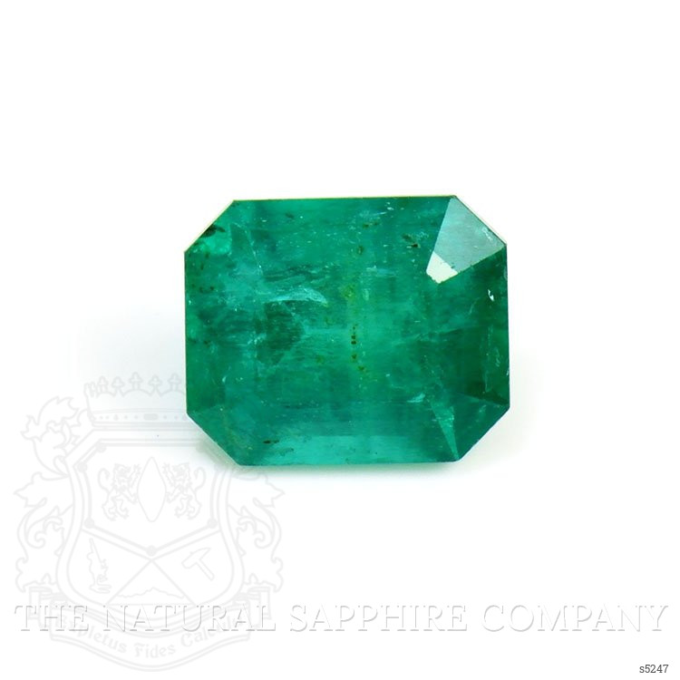Three Stone Emerald Ring 0.99 Ct., 18K White Gold