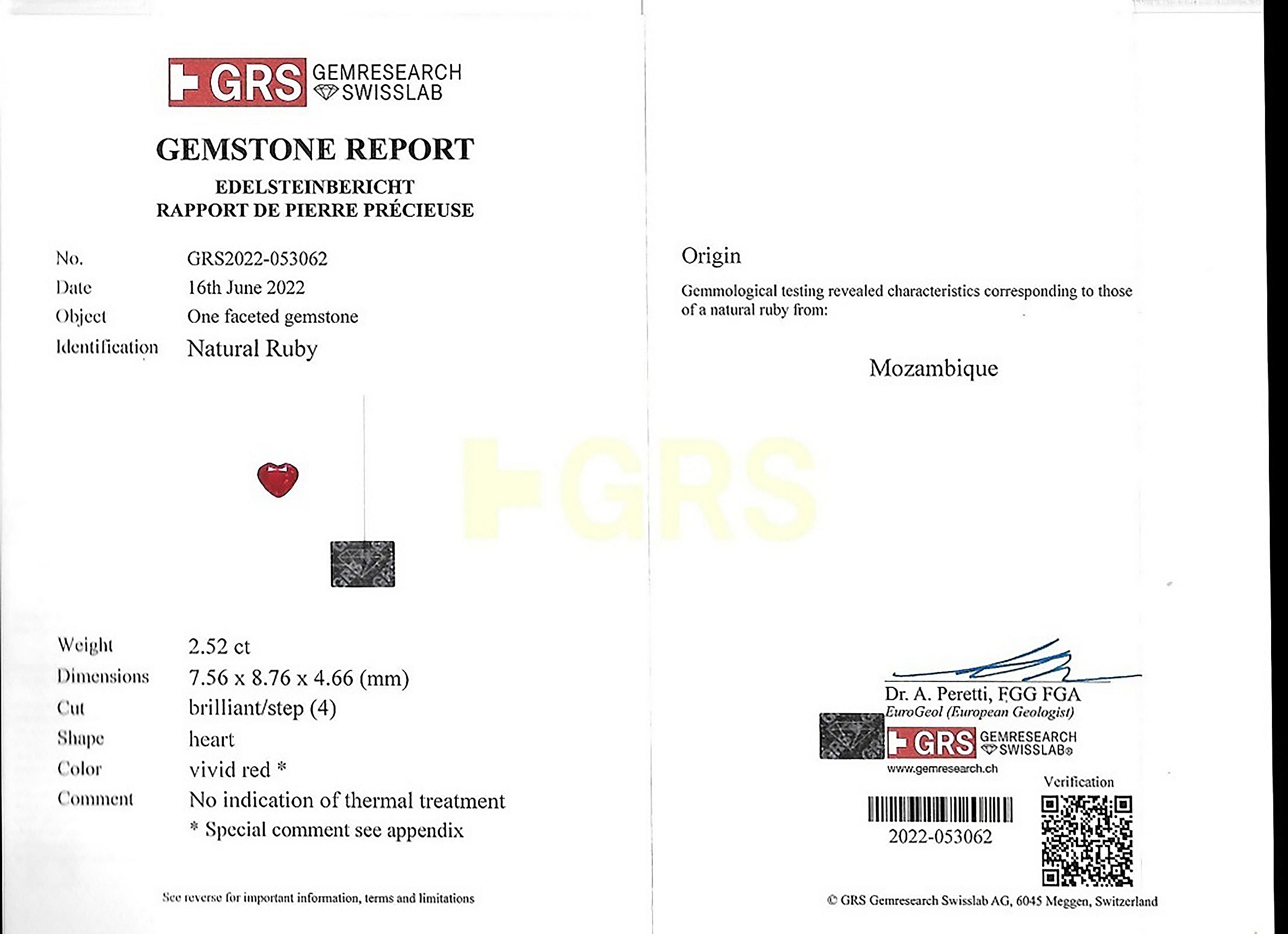 2.52 Ct. Ruby from Mozambique