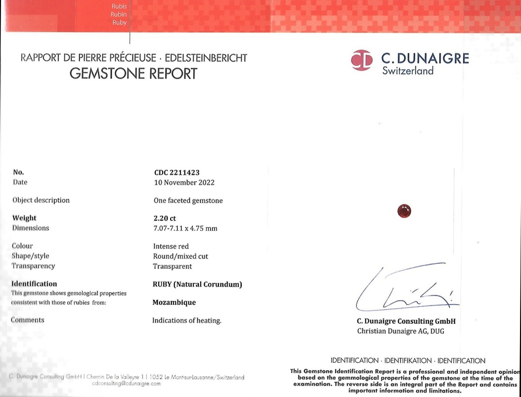 2.20 Ct. Ruby from Mozambique