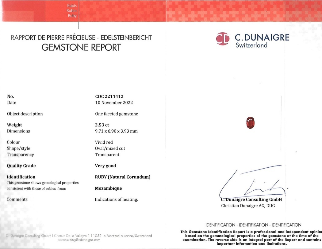 2.53 Ct. Ruby from Mozambique