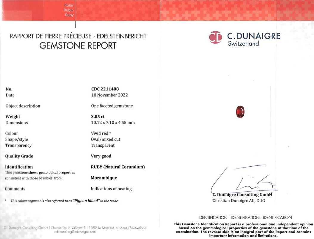 3.05 Ct. Ruby from Mozambique