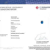 8.09 Ct. Blue Sapphire from Ceylon (Sri Lanka) Scan Report