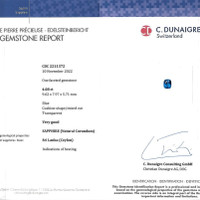 4.08 Ct. Blue Sapphire from Ceylon (Sri Lanka) Scan Report