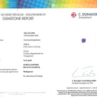 3.54 Ct. Purple Sapphire from Madagascar Scan Report