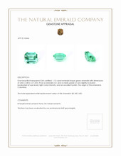 1.12 Ct. Emerald from Colombia Appraisal