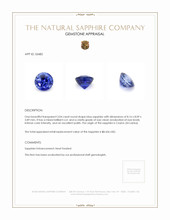 3.04 Ct. Blue Sapphire from Ceylon (Sri Lanka) Appraisal