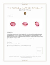 1.22 Ct. Purplish Pink Sapphire from Ceylon (Sri Lanka) Appraisal