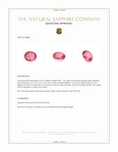 1.22 Ct. Purplish Pink Sapphire from Ceylon (Sri Lanka) Appraisal