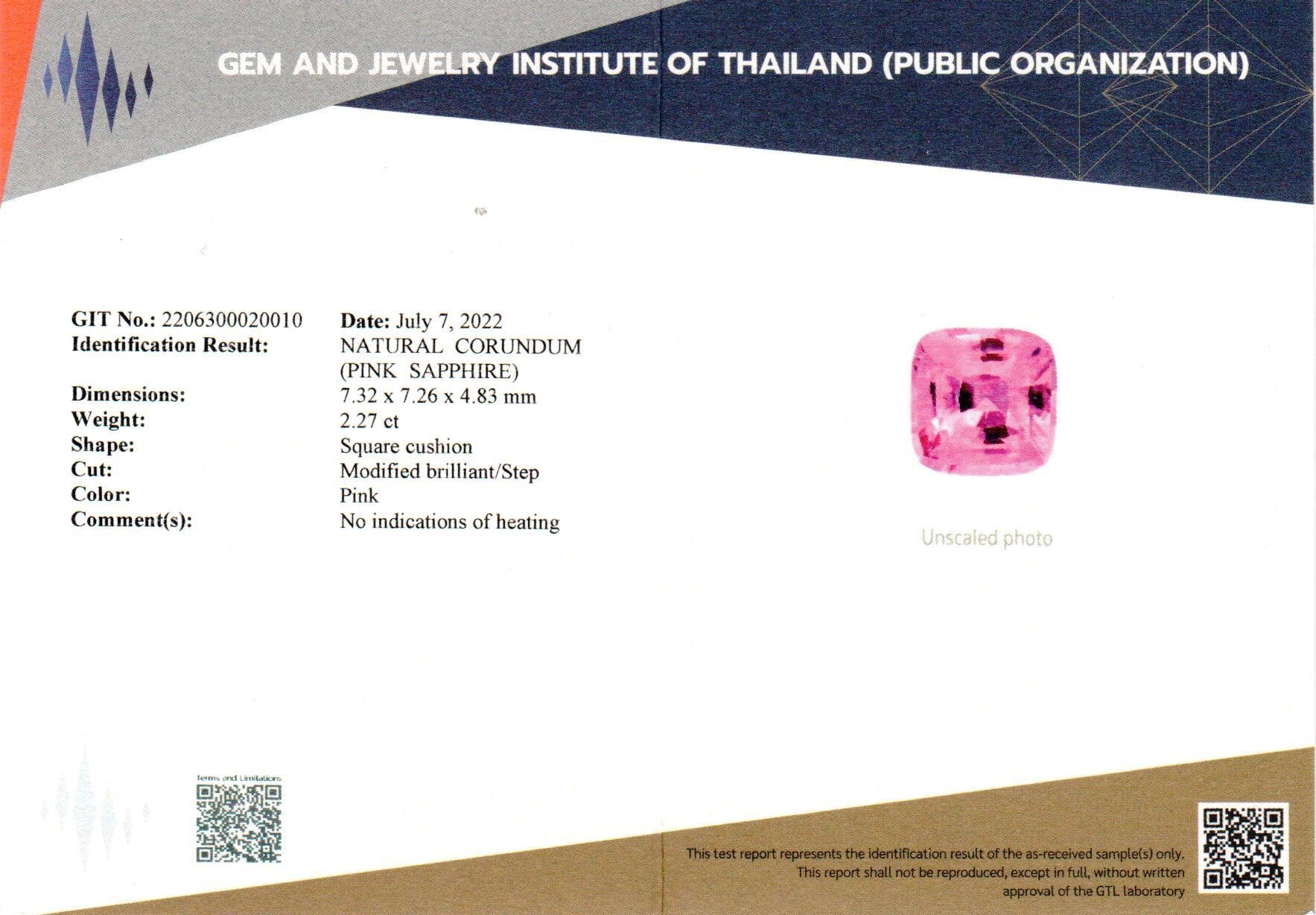 2.27 Ct. Pink Sapphire from Ceylon (Sri Lanka)