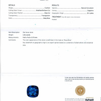4.56 Ct. Blue Sapphire from Ceylon (Sri Lanka) Scan Report