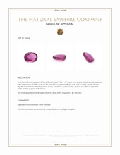 1.22 Ct. Pinkish Purple Sapphire from Thailand Appraisal