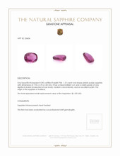 1.22 Ct. Pinkish Purple Sapphire from Thailand Appraisal