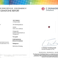 1.11 Ct. Padparadscha Sapphire from Madagascar Scan Report