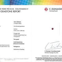 1.11 Ct. Padparadscha Sapphire from Madagascar Scan Report