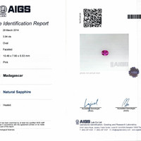 3.94 Ct. Pink Sapphire from Madagascar Scan Report
