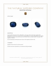 6.20 Ct. Blue Sapphire from Thailand Appraisal