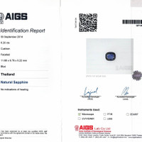 6.20 Ct. Blue Sapphire from Thailand Scan Report