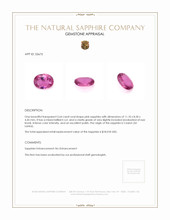 3.64 Ct. Pink Sapphire from Ceylon (Sri Lanka) Appraisal