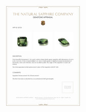 1.56 Ct. Bluish Green Sapphire from Ceylon (Sri Lanka) Appraisal
