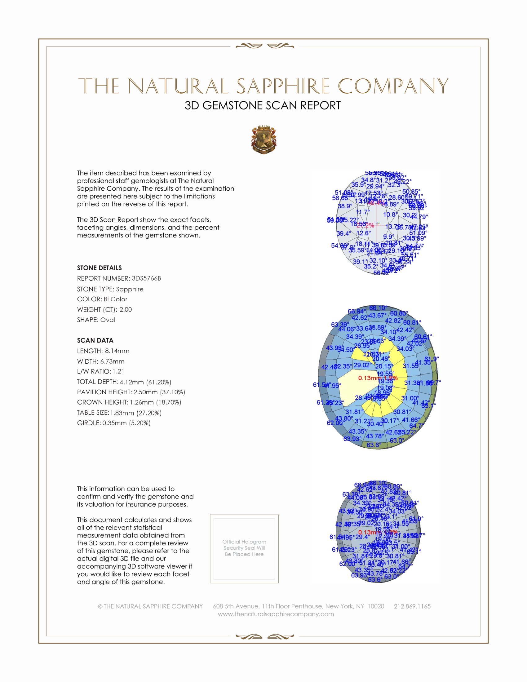 2.00 Ct. Bi Color Sapphire from Ceylon (Sri Lanka)