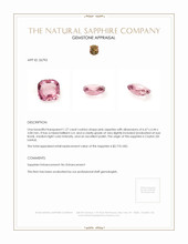 1.27 Ct. Pink Sapphire from Ceylon (Sri Lanka) Appraisal