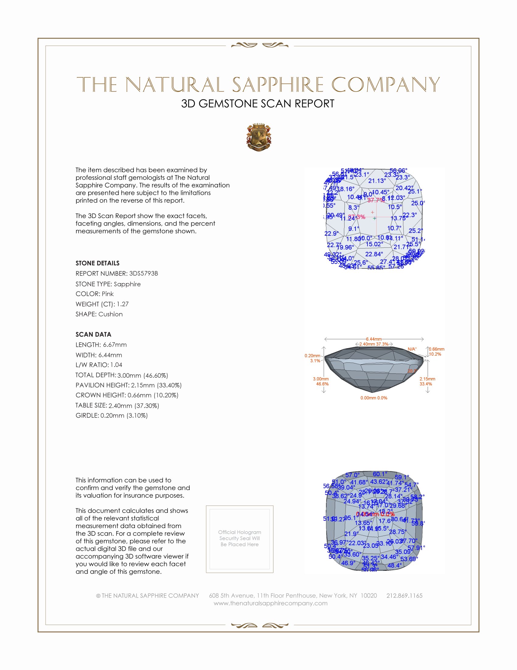 1.27 Ct. Pink Sapphire from Ceylon (Sri Lanka)